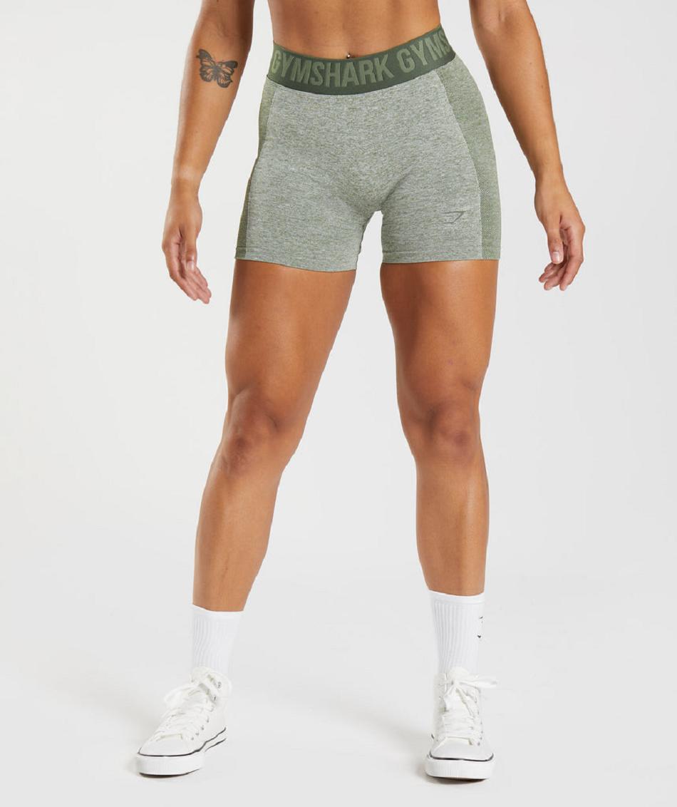 Pantalones Cortos Gymshark Flex Mujer Verde Verde Oliva | CO 2689UZG